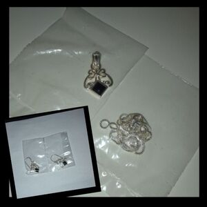 Sterling silver necklace and pendant set